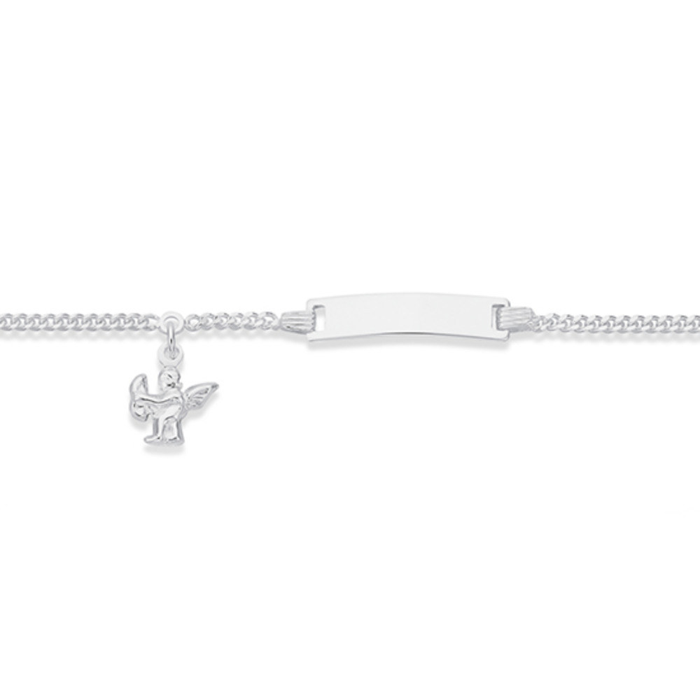 Silver 15.5cm Figaro 5+1 Heart Id Charm Bracelet | Prouds